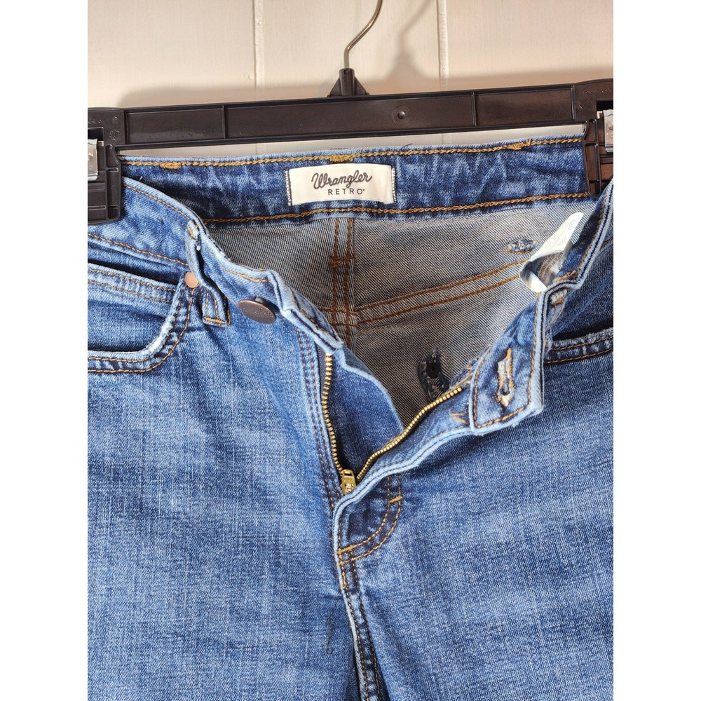 Wrangler Jeans Retro Mae Flare Medium Wash Bell Bottom 27x32 Western 70s - Picture 6 of 7